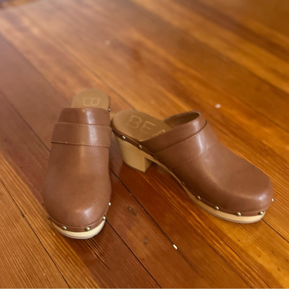 70’s Inspired Brown Embellished Clogs